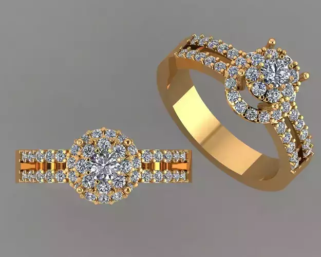 Stylish 3D Ring Model for Jewelry Making And printing Code R31