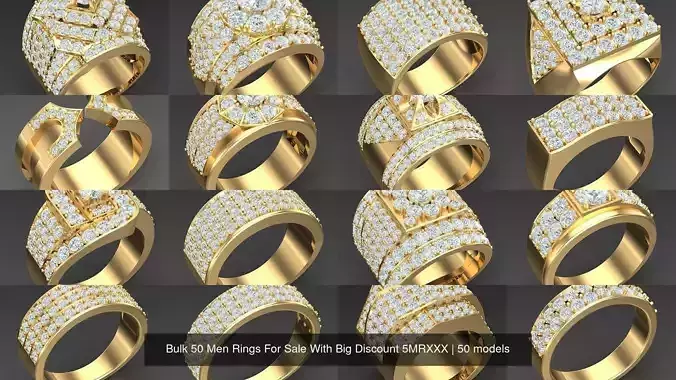 Bulk 50 Men Rings For Sale With Big Discount 5MRXXX 3D Model Collection