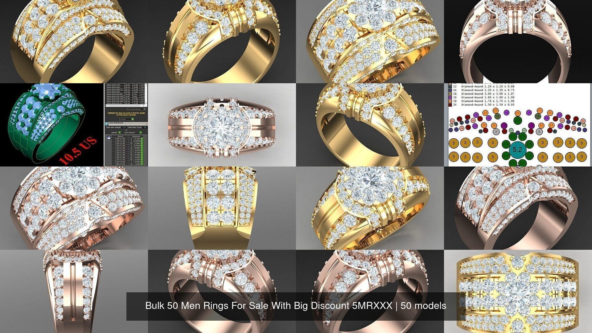 Bulk 50 Men Rings For Sale With Big Discount 5MRXXX 3D Model Collection_3