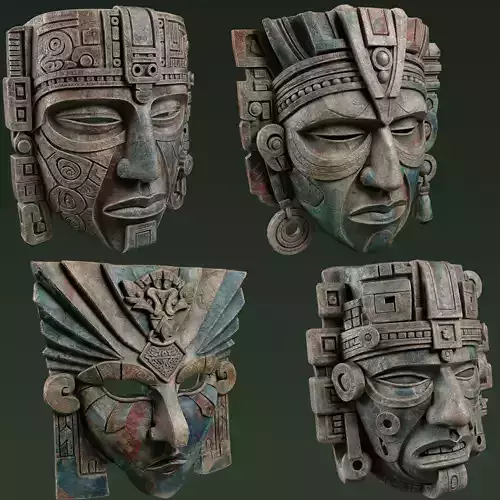 Maya Ceremonial Masks Pack C