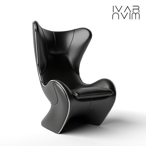 Futuristic High-Tech Leather Armchair Sci-Fi Interior 3D model