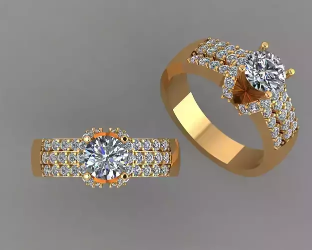 Stylish 3D Ring Model for Jewelry Making And printing Code R33
