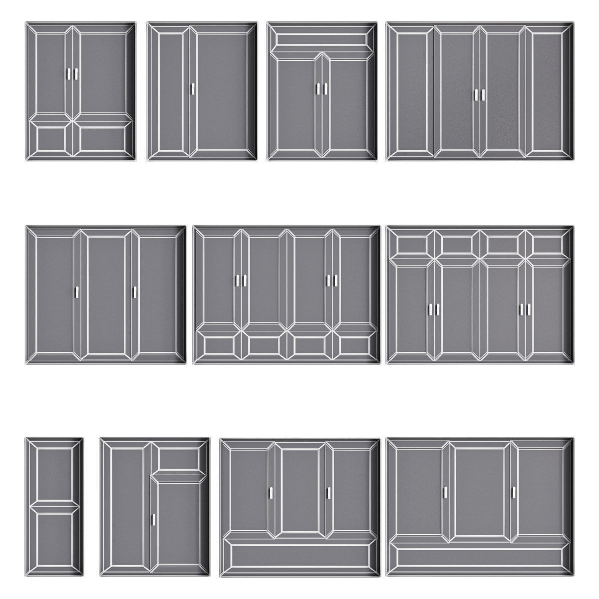 Modern Window Set  29 Variants 3D model_5