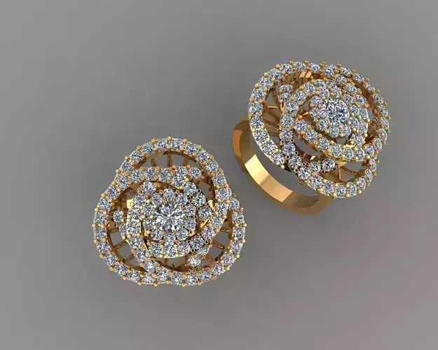 Stylish 3D Ring Model for Jewelry Making And printing Code R34