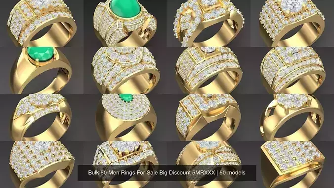 Bulk 50 Men Rings For Sale Big Discount 5MRXXX 3D Model Collection