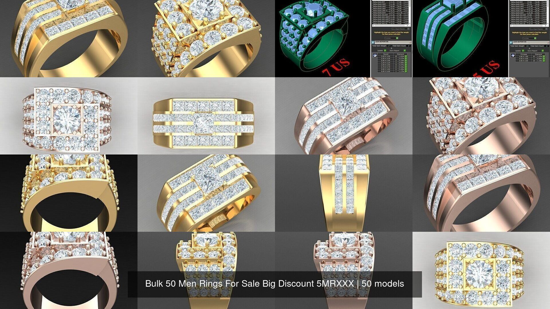 Bulk 50 Men Rings For Sale Big Discount 5MRXXX 3D Model Collection_3