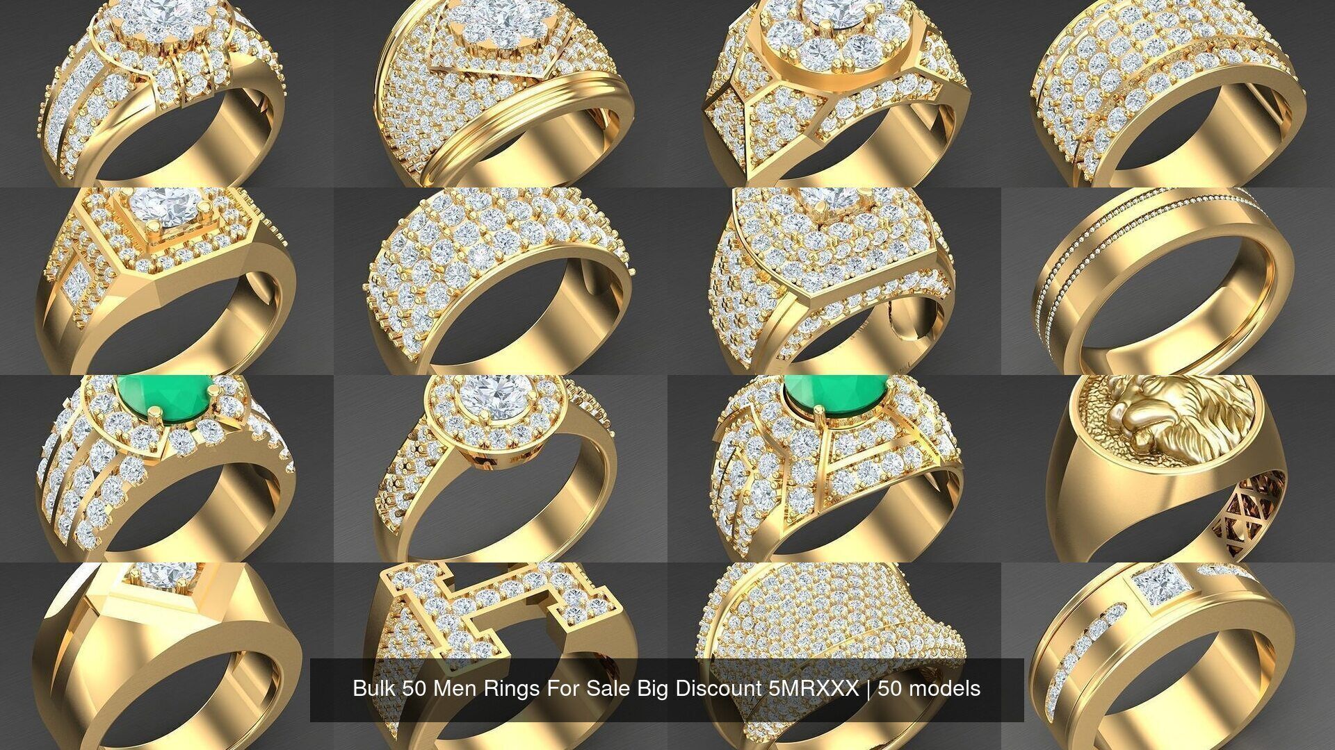 Bulk 50 Men Rings For Sale Big Discount 5MRXXX 3D Model Collection_1