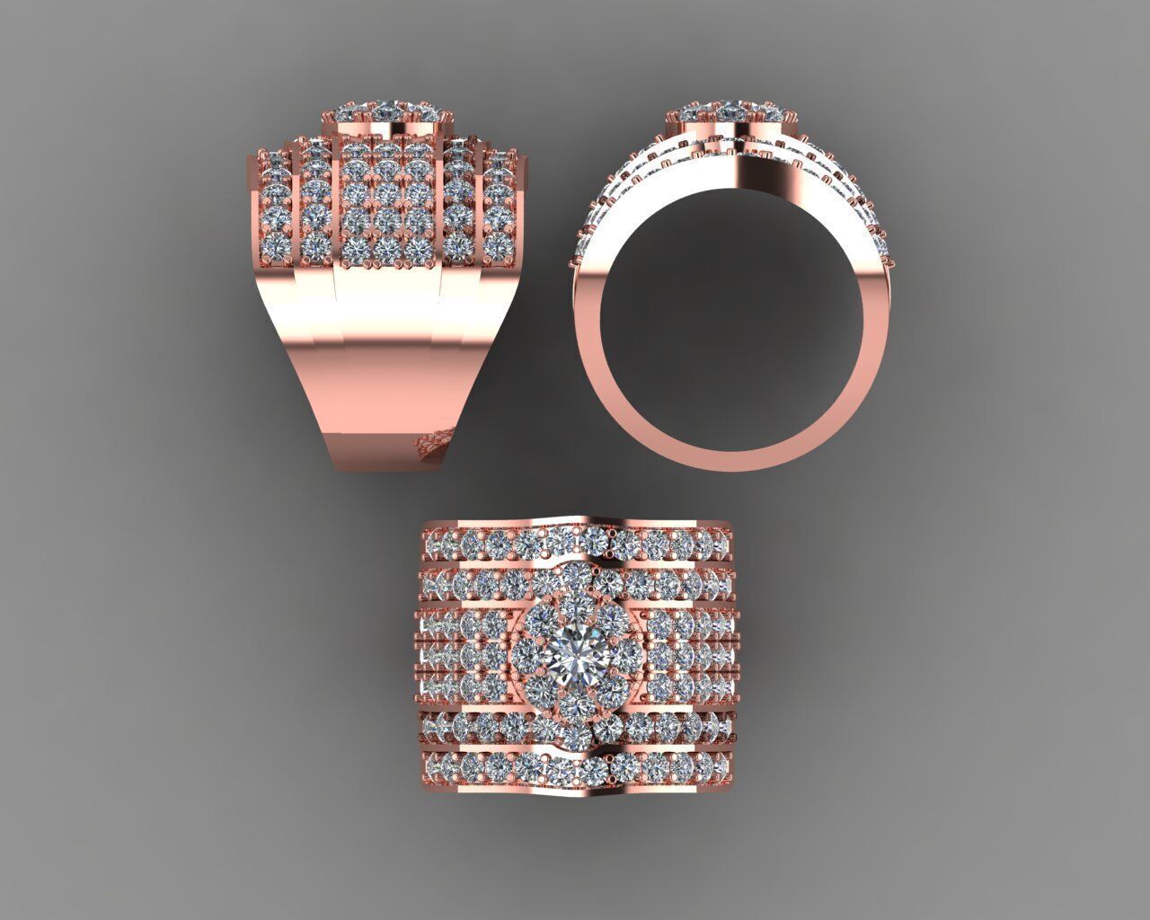 Stylish 3D Ring Model for Jewelry Making And printing Code R35 3D print model_11