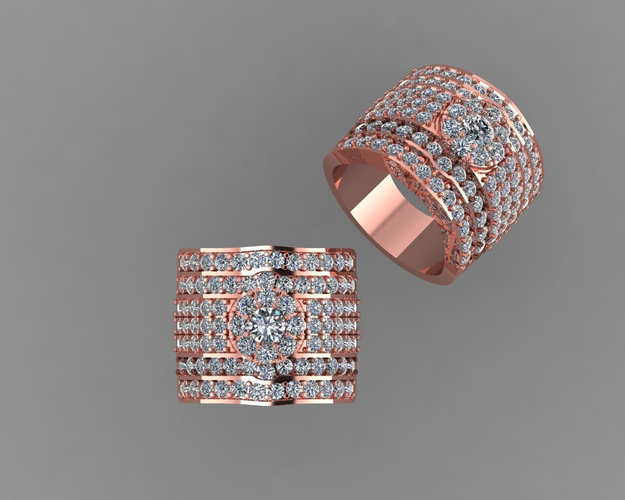 Stylish 3D Ring Model for Jewelry Making And printing Code R35 3D print model_6