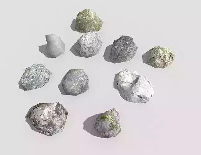 low poly rocks collection 6 group of