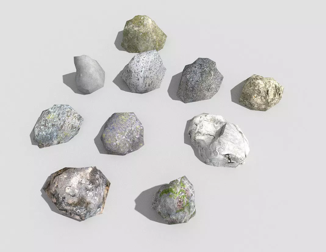 3D model low poly rocks collection 6 group of VR / AR / low-poly | CGTrader