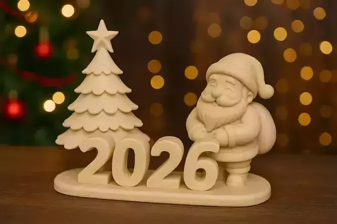 3D Printed Christmas Decoration 2026 Santa Claus Tree 3D print model