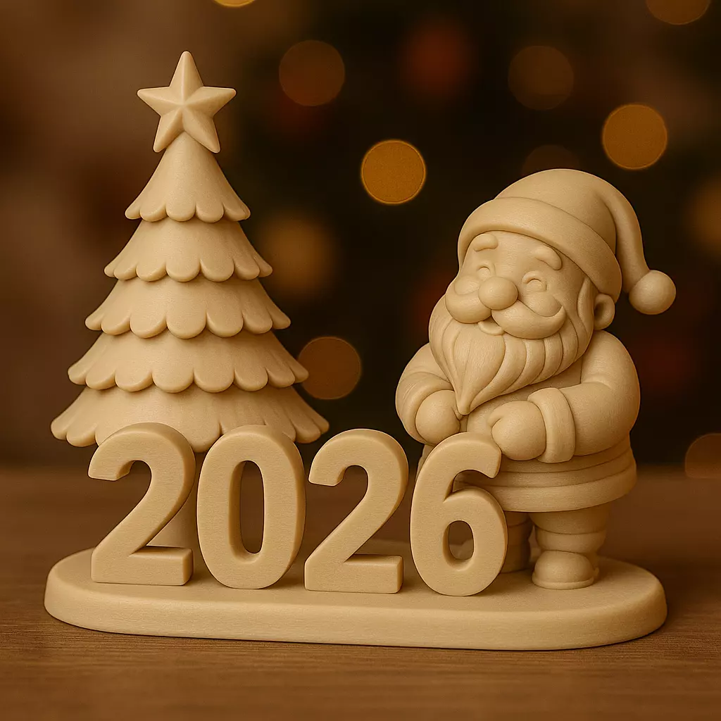 3D Printed Christmas Decoration 2026 Santa Claus Tree 3D print model_3