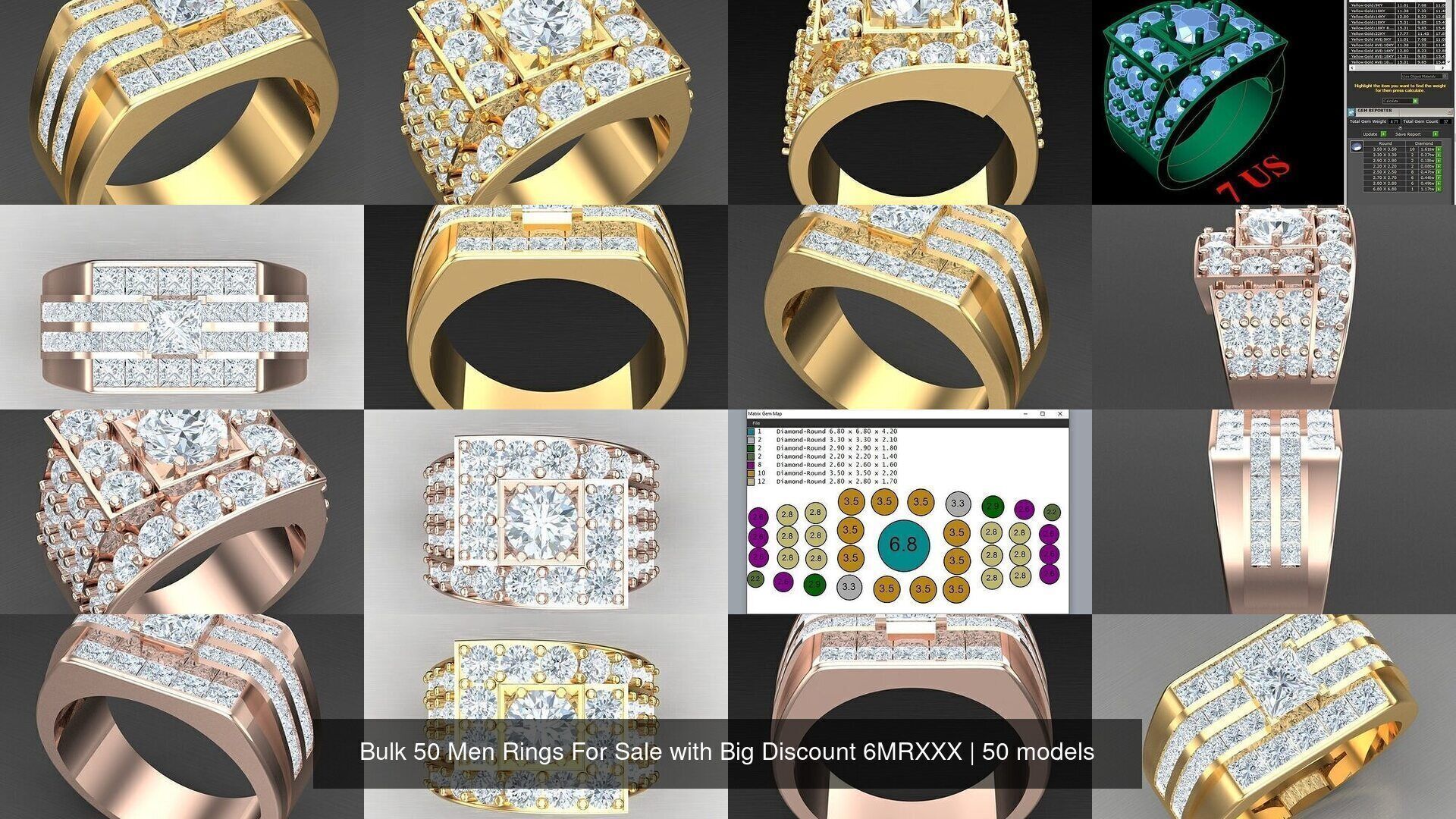 Bulk 50 Men Rings For Sale with Big Discount 6MRXXX 3D Model Collection_6