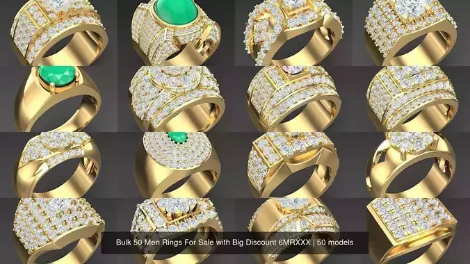 Bulk 50 Men Rings For Sale with Big Discount 6MRXXX 3D Model Collection