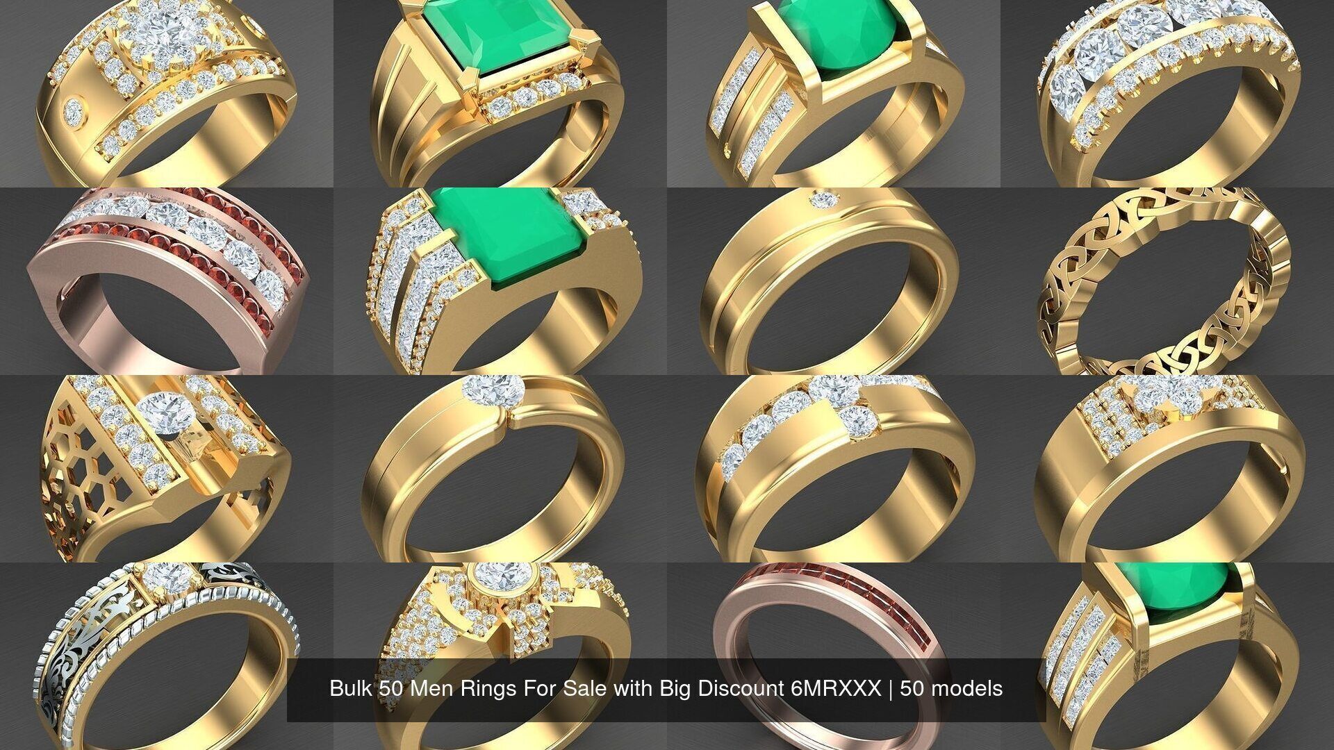 Bulk 50 Men Rings For Sale with Big Discount 6MRXXX 3D Model Collection_4