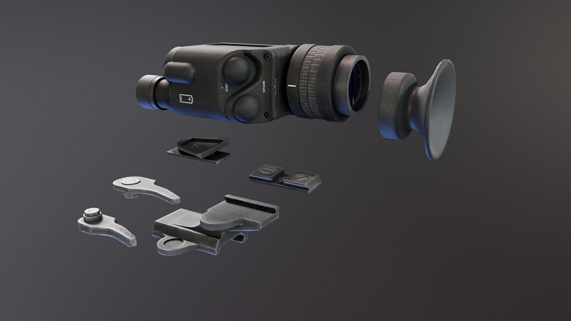 1PN138 Night Vision Device Low-poly 3D model_7