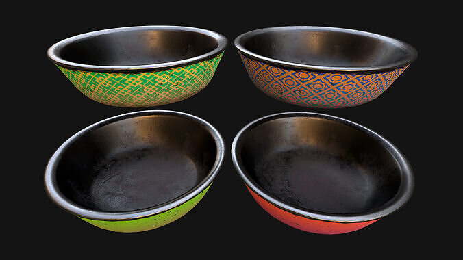 Pet Food Bowl Zoo Dishes for Cats Dogs Low-poly 3D model