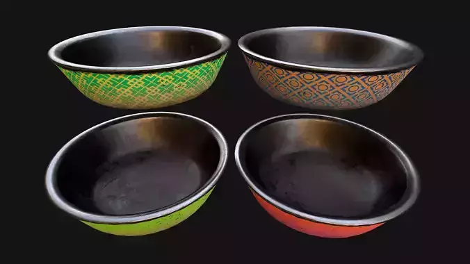 Pet Food Bowl Zoo Dishes for Cats Dogs Low-poly 3D model