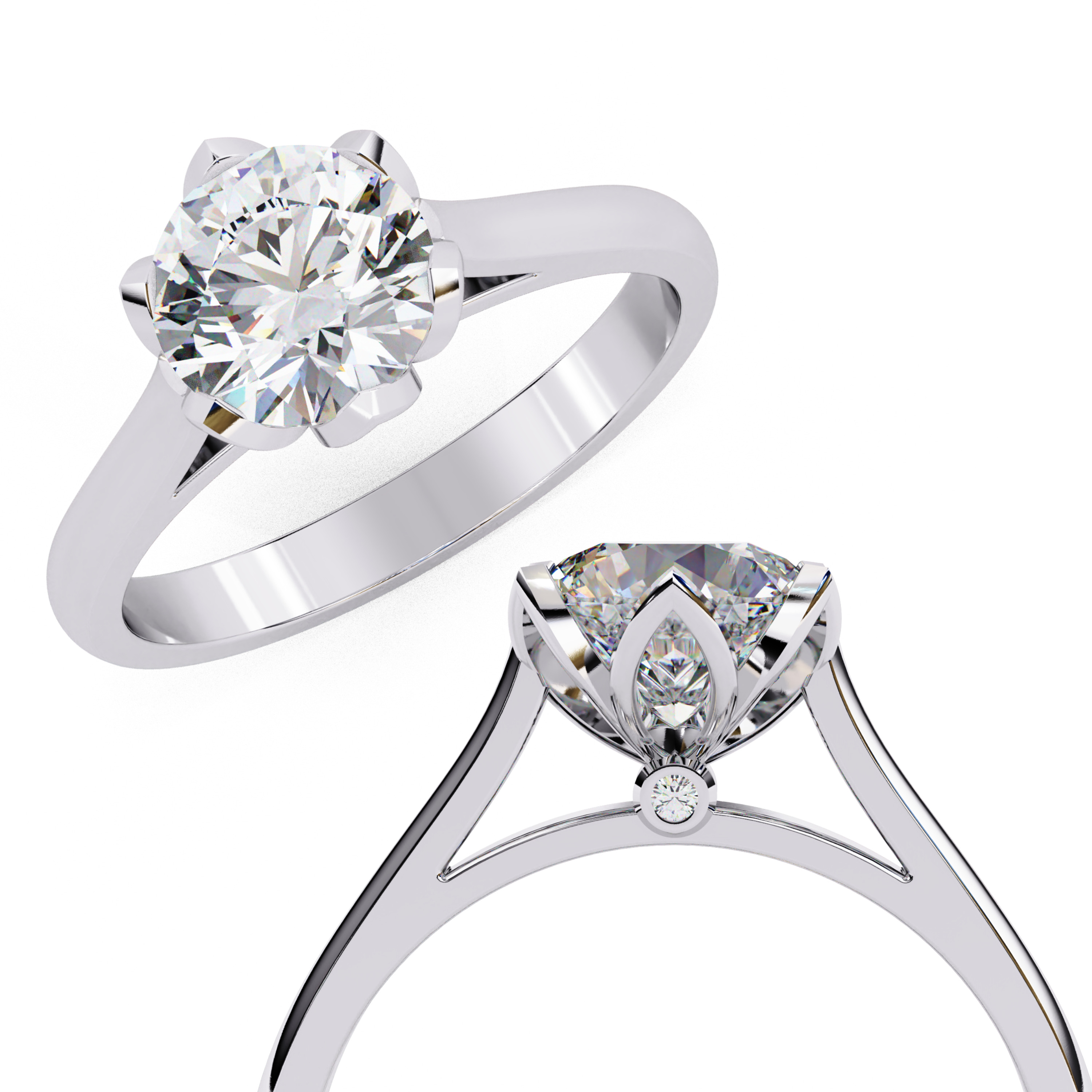 ROUND DIAMOND RING -CAD-039 3D model_11