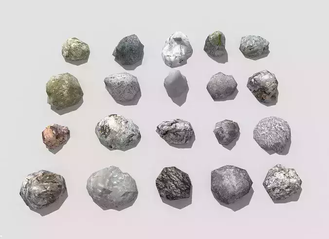 big low poly rocks collection 