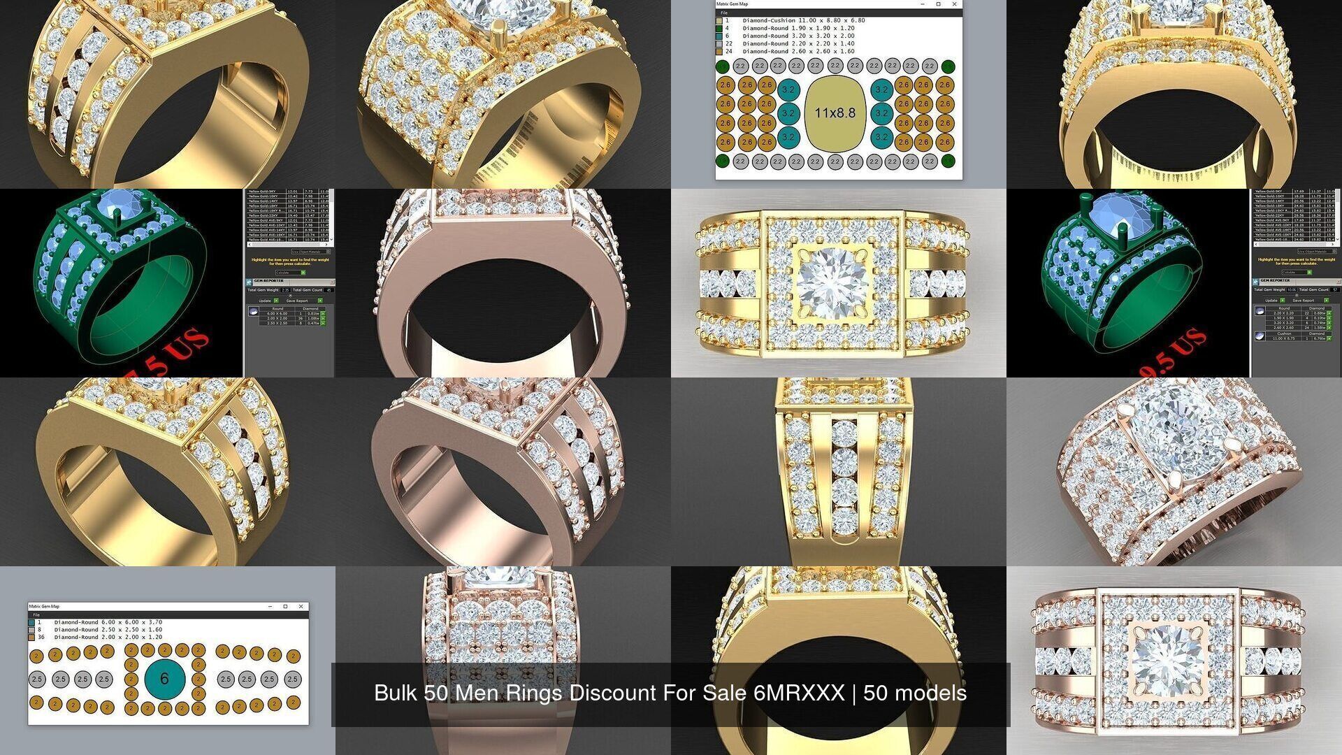Bulk 50 Men Rings Discount For Sale 6MRXXX 3D Model Collection_3