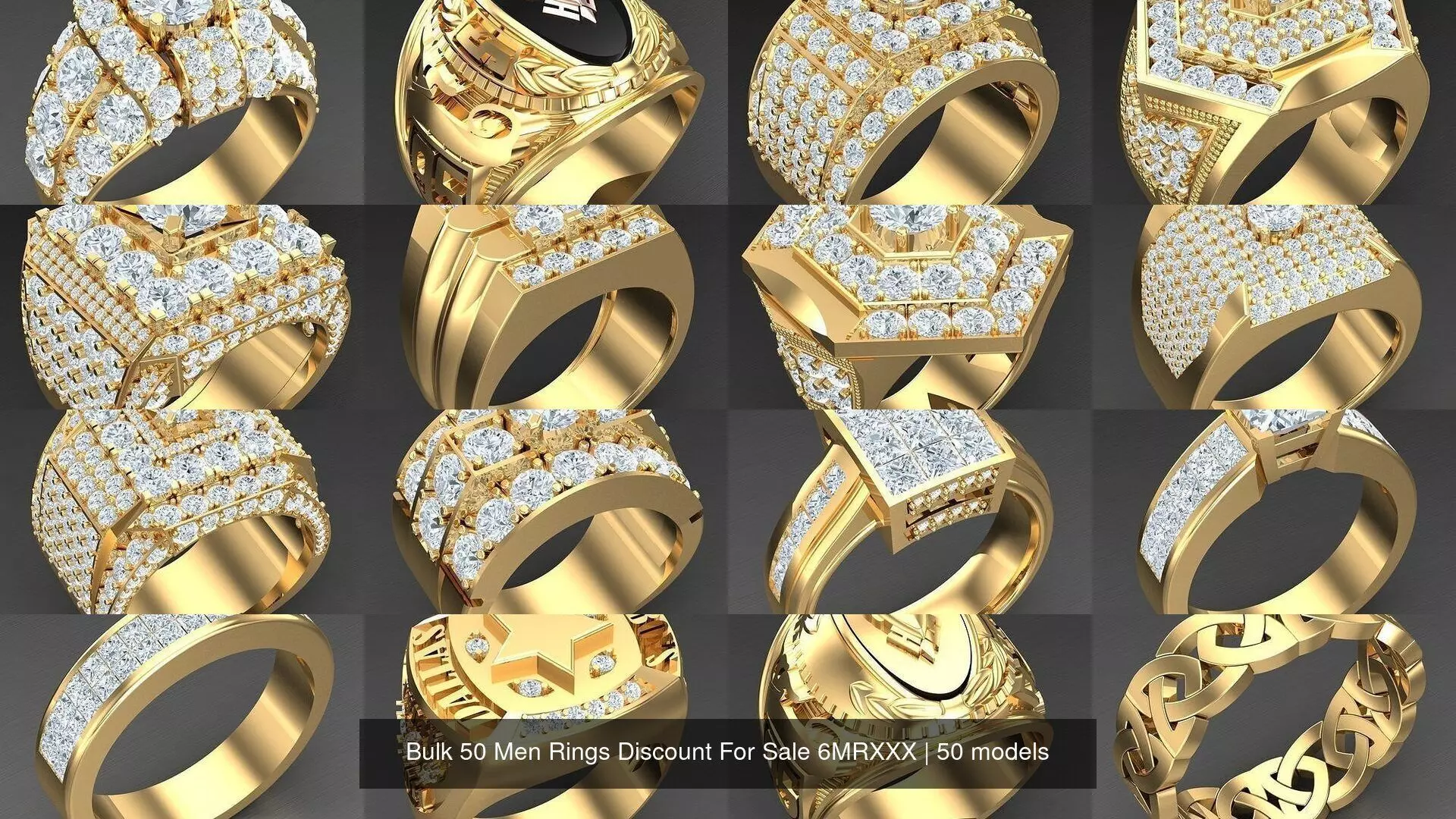 Bulk 50 Men Rings Discount For Sale 6MRXXX 3D Model Collection_0