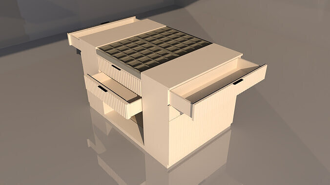 Modern Dressing Room Island  Jewelry Storage Cabinet Low-poly 3D model