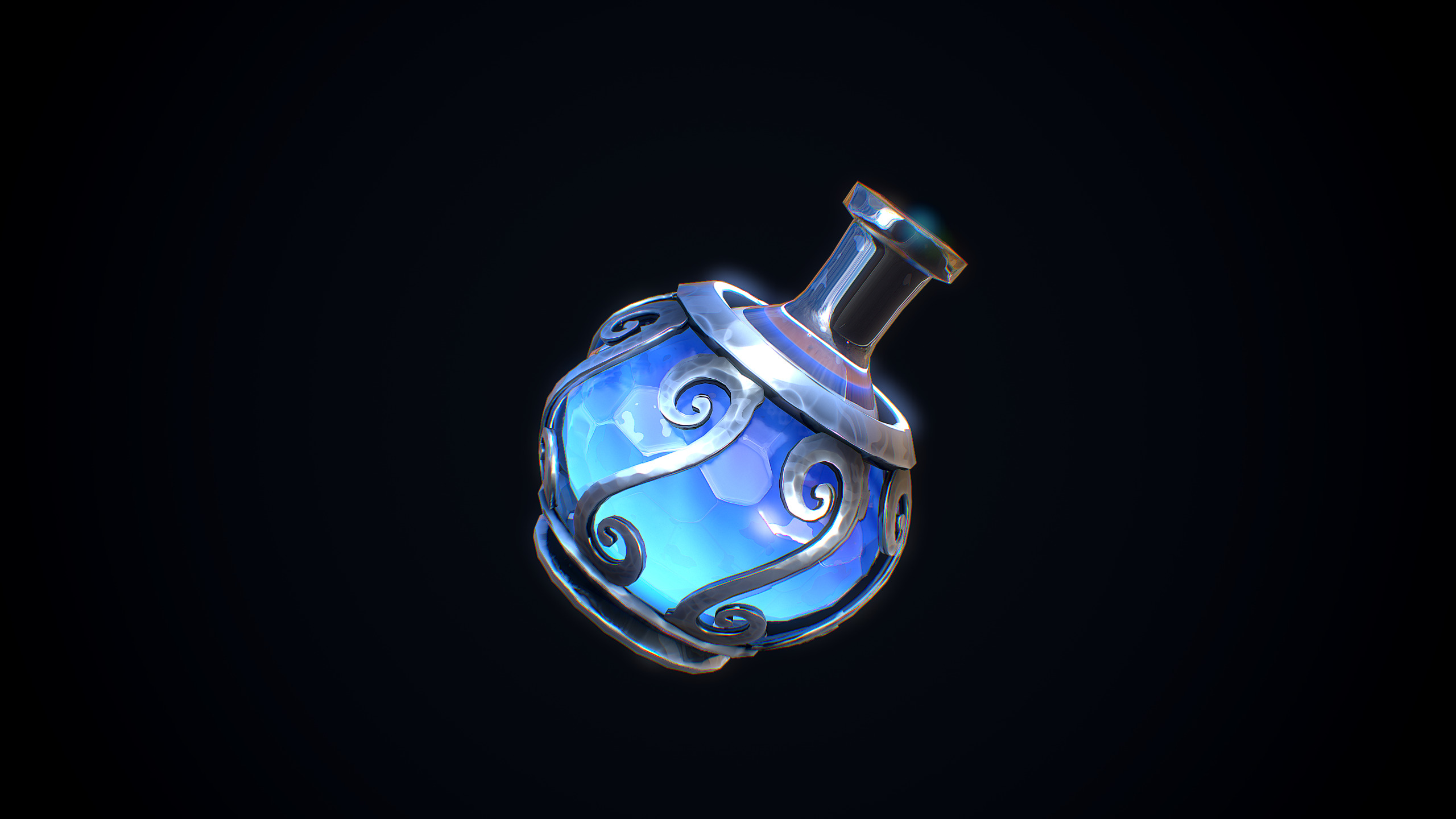 Stylized Mana Potion Low-poly 3D model_3