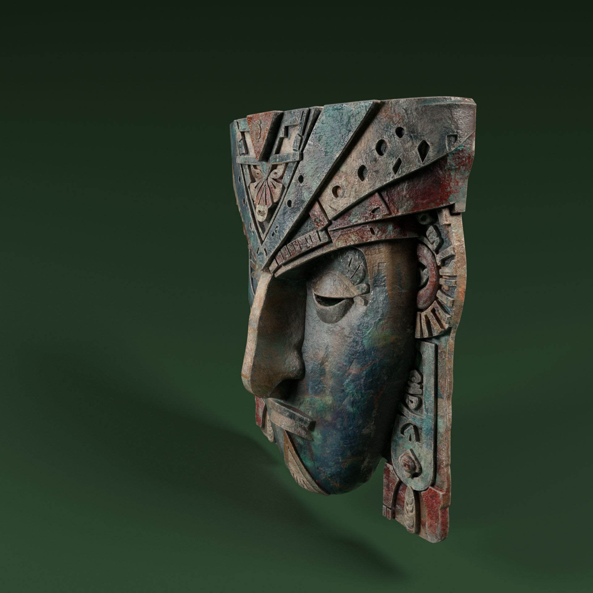 Maya Ceremonial Masks Pack D Low-poly 3D model_35
