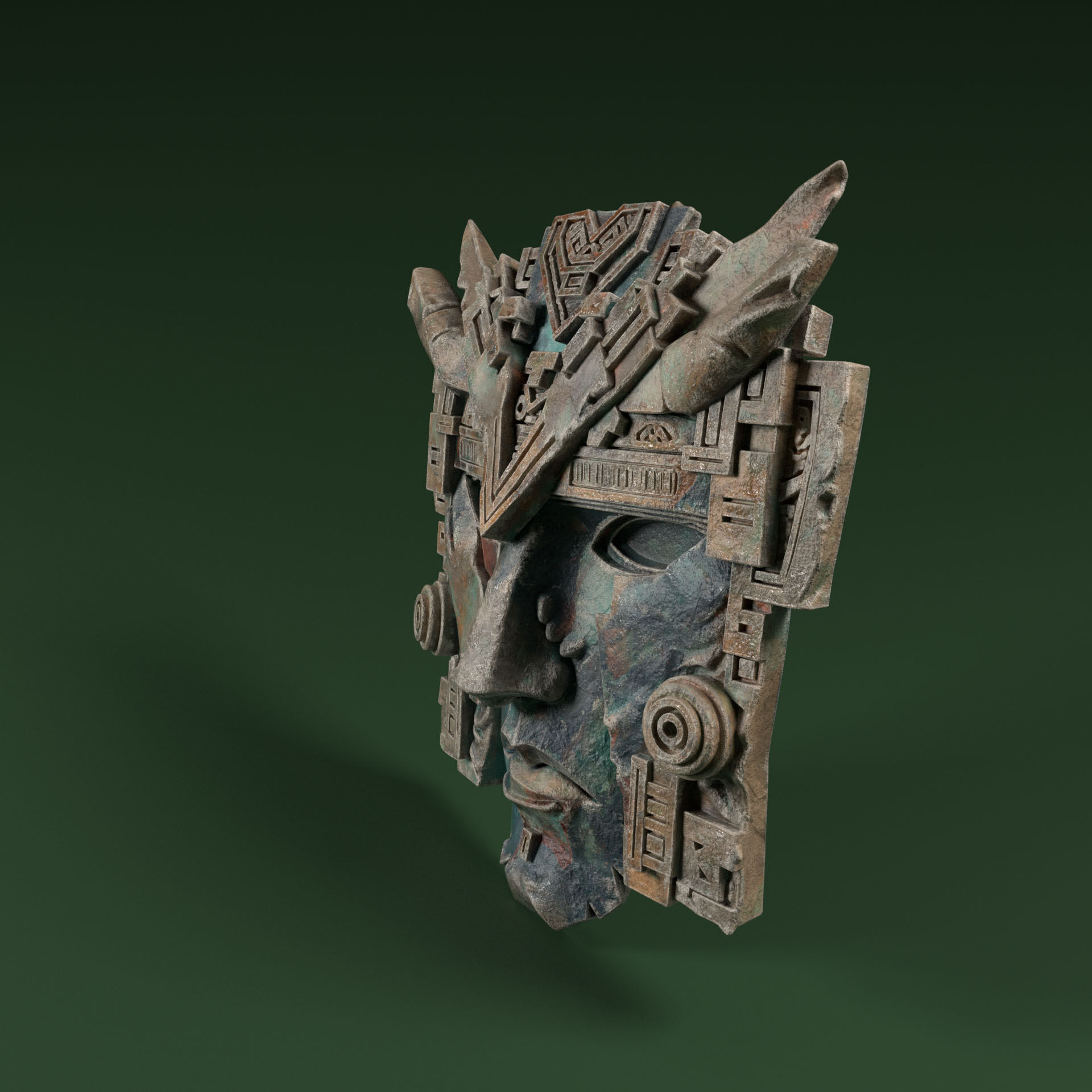 Maya Ceremonial Masks Pack D Low-poly 3D model_22