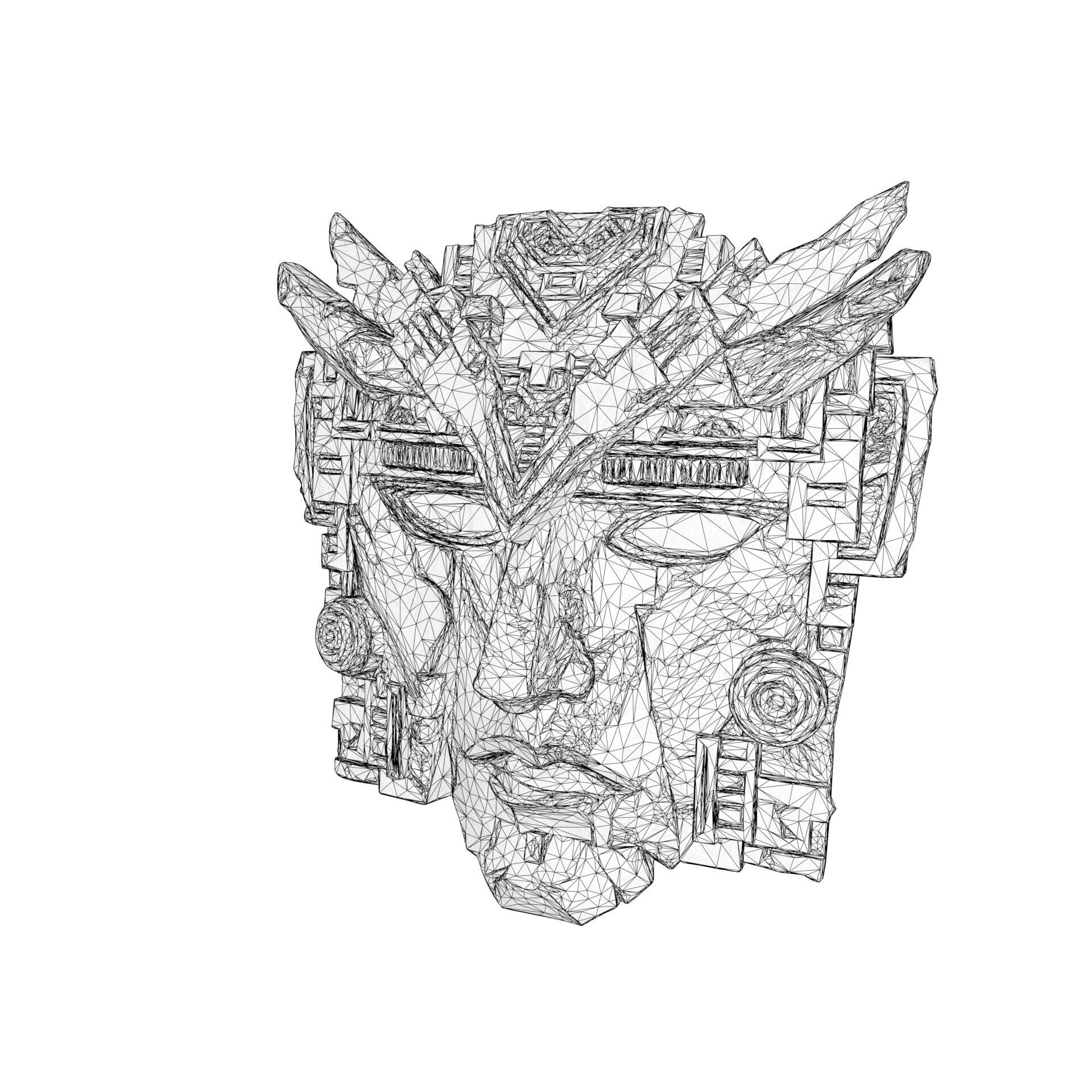 Maya Ceremonial Masks Pack D Low-poly 3D model_25