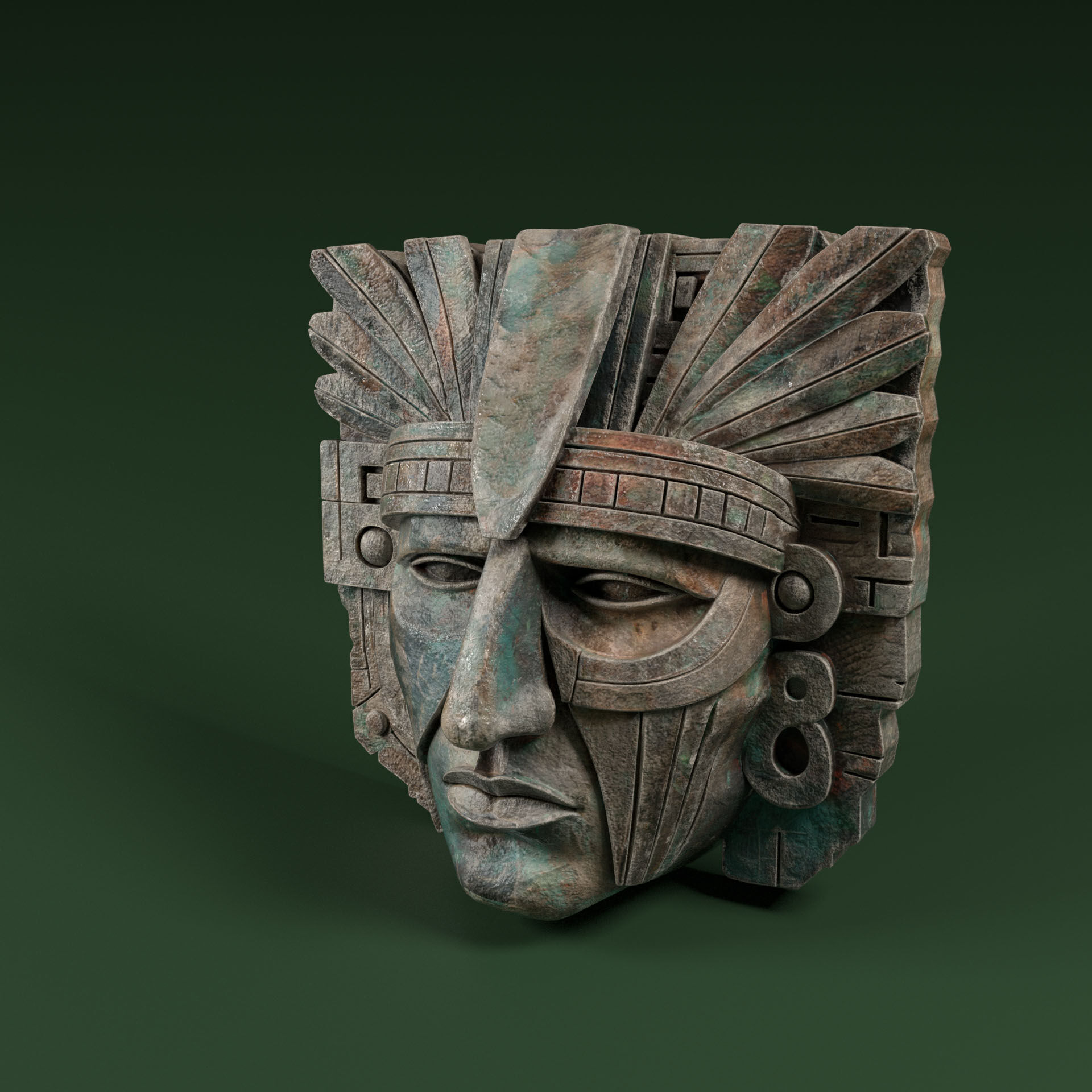 Maya Ceremonial Masks Pack D Low-poly 3D model_49