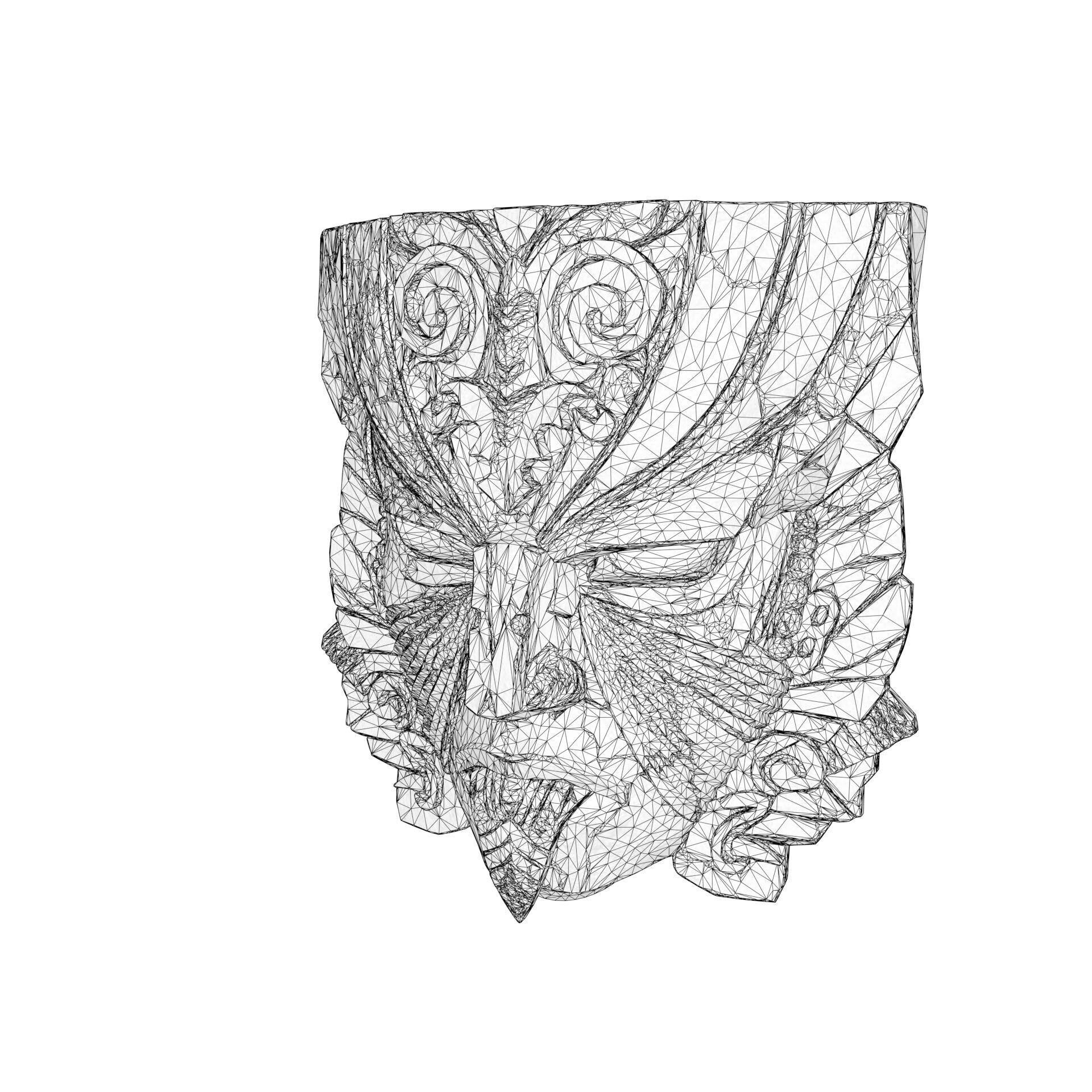 Maya Ceremonial Masks Pack D Low-poly 3D model_12