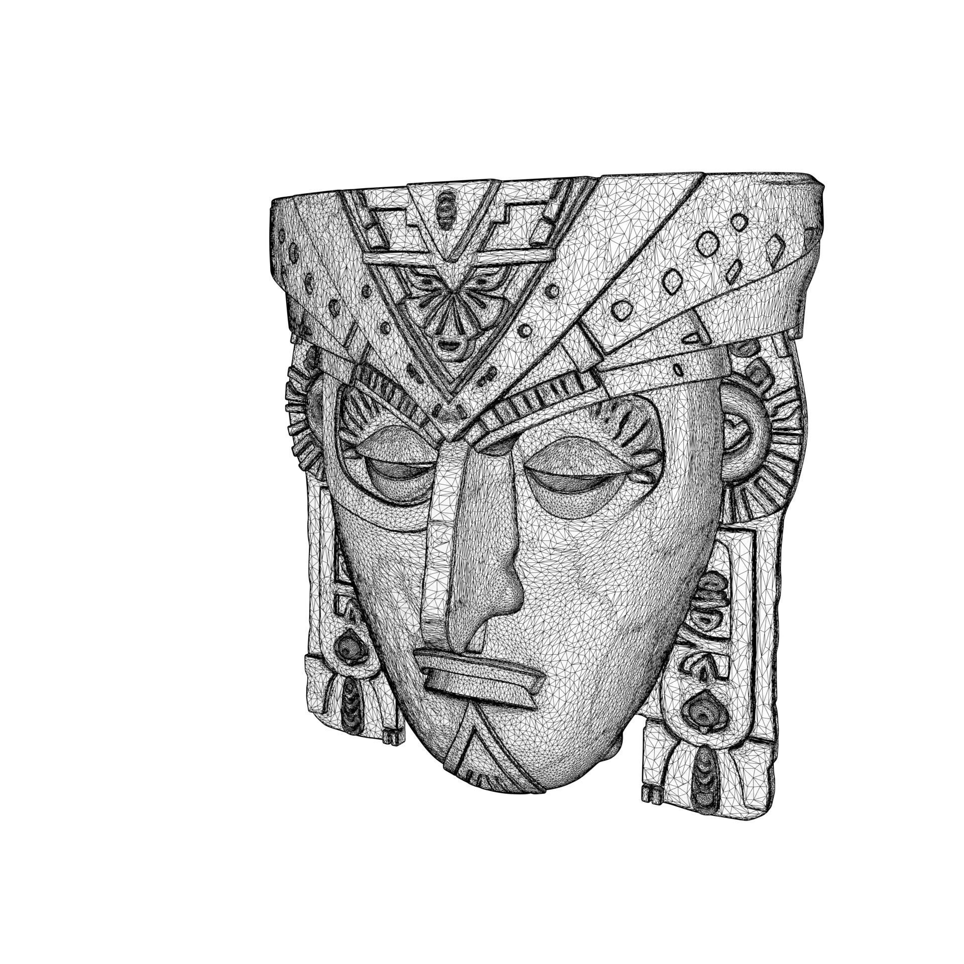 Maya Ceremonial Masks Pack D Low-poly 3D model_37