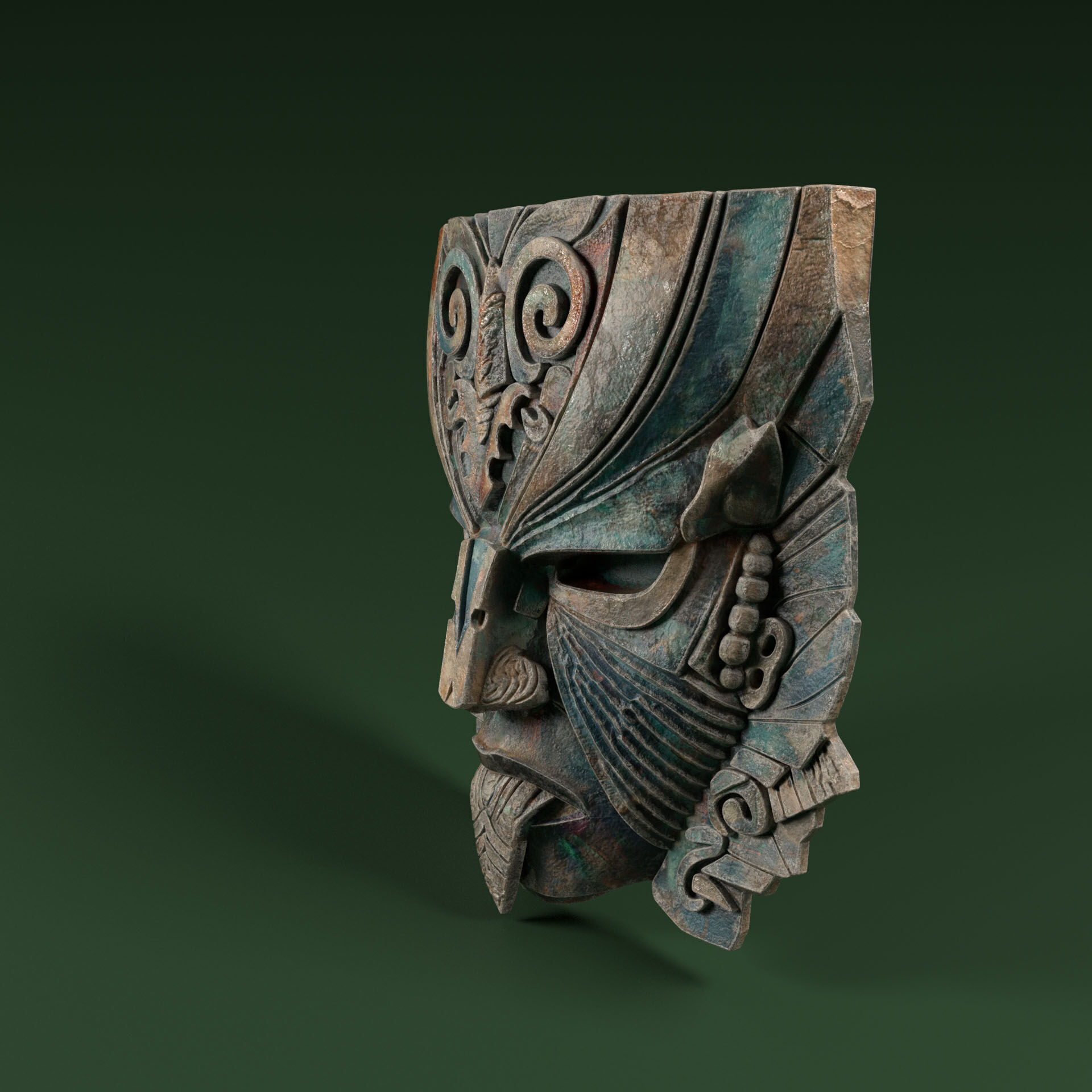 Maya Ceremonial Masks Pack D Low-poly 3D model_9