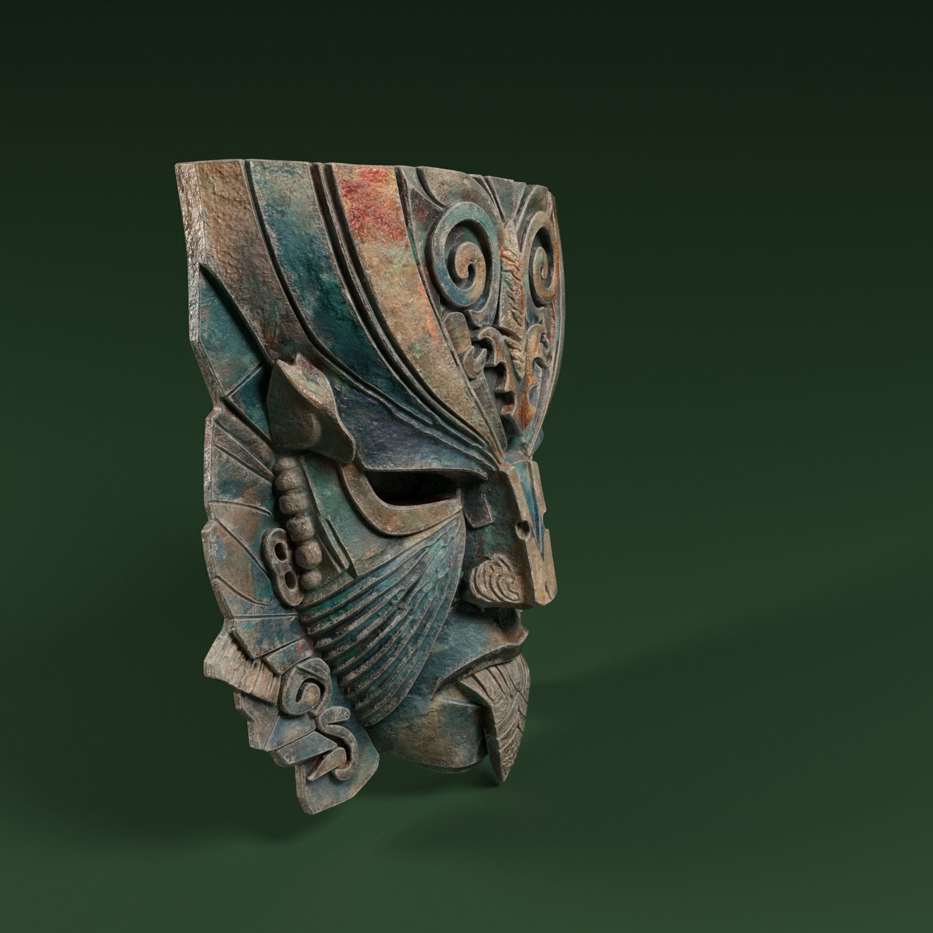 Maya Ceremonial Masks Pack D Low-poly 3D model_3