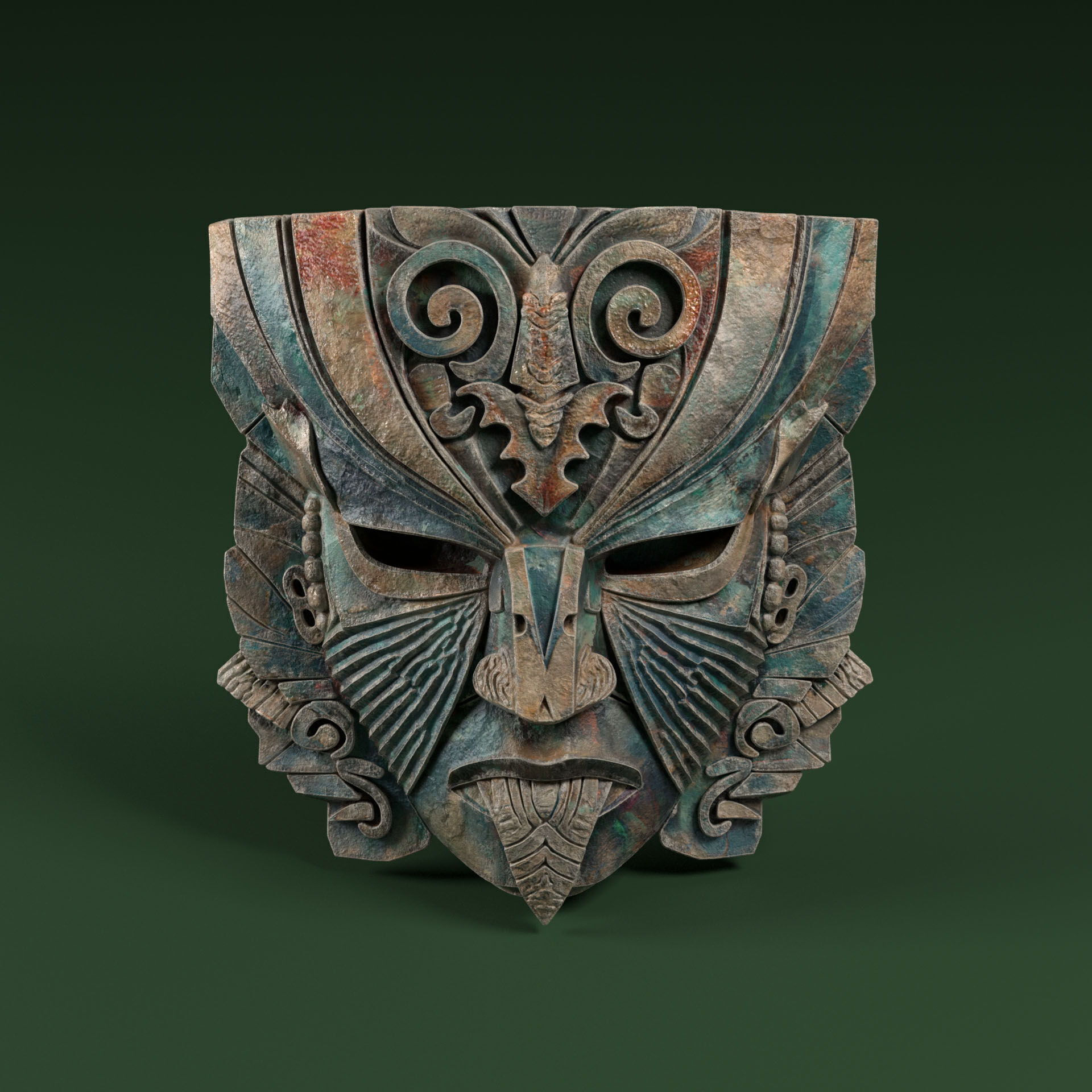 Maya Ceremonial Masks Pack D Low-poly 3D model_1