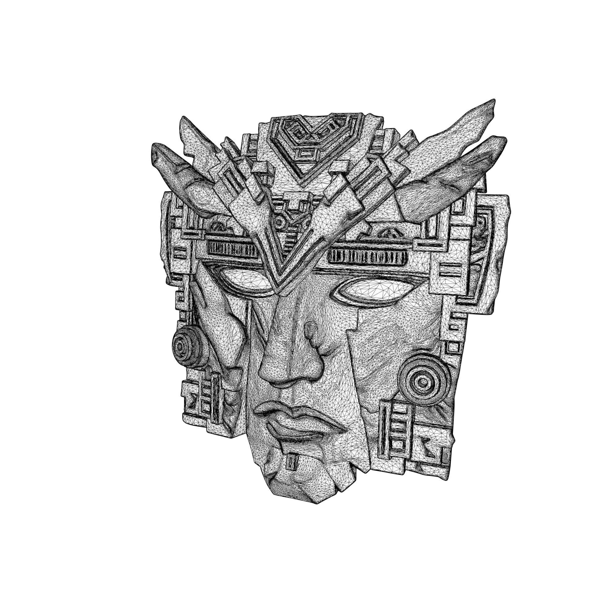 Maya Ceremonial Masks Pack D Low-poly 3D model_24