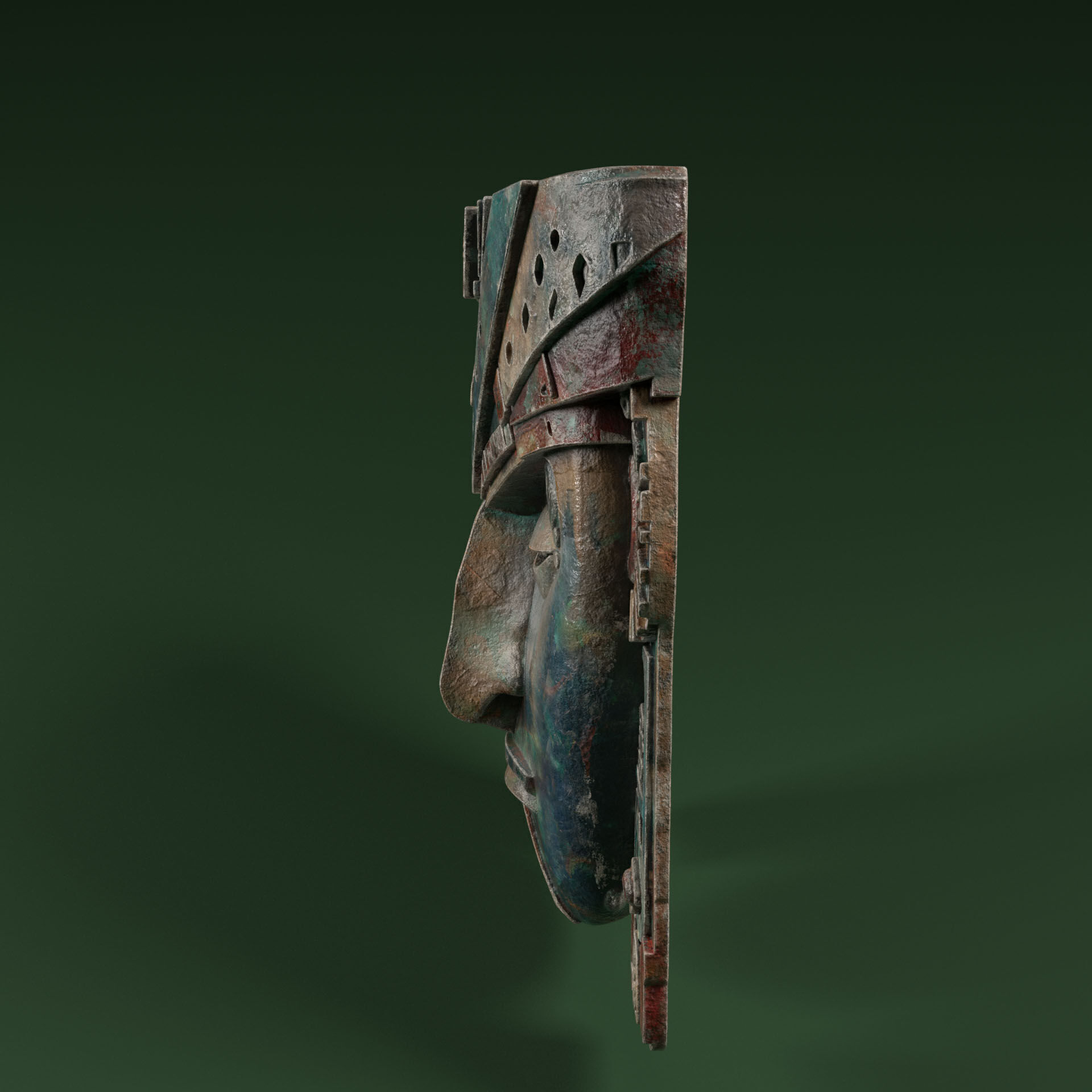 Maya Ceremonial Masks Pack D Low-poly 3D model_34