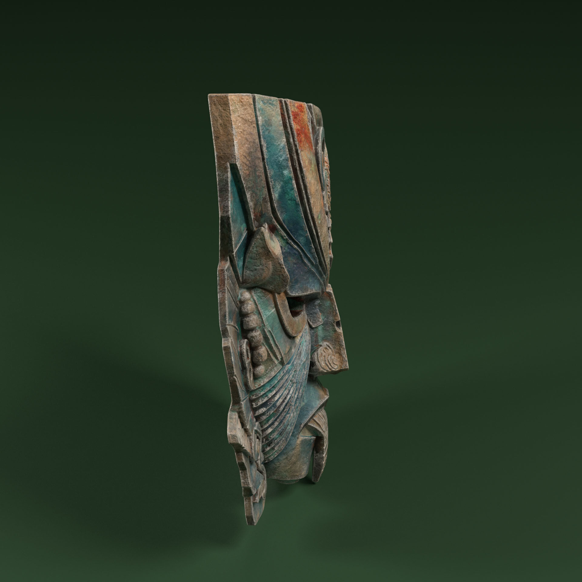 Maya Ceremonial Masks Pack D Low-poly 3D model_4