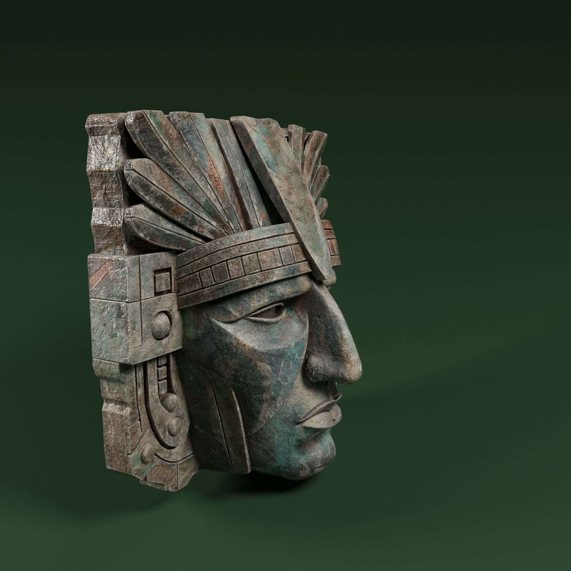 Maya Ceremonial Masks Pack D Low-poly 3D model_42