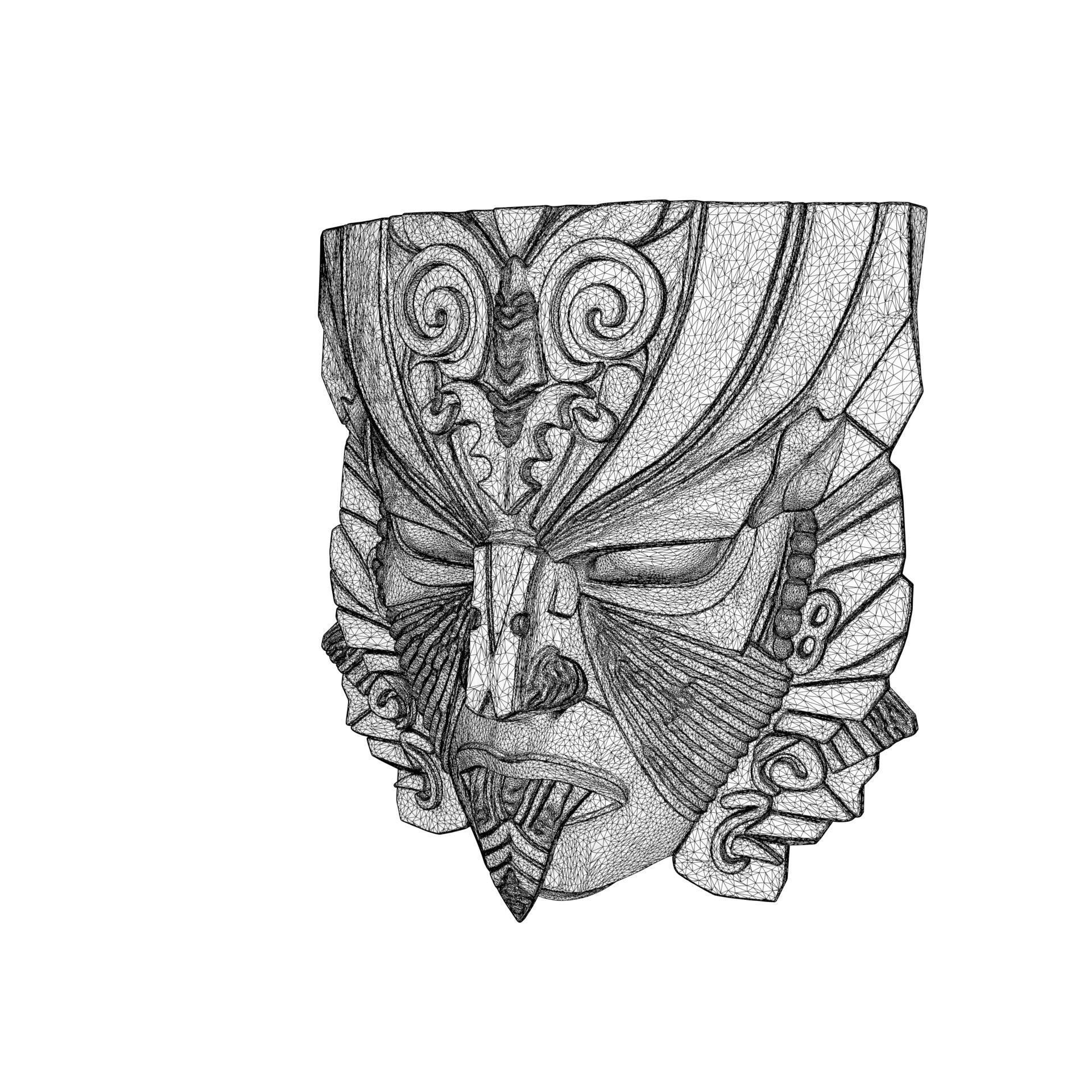 Maya Ceremonial Masks Pack D Low-poly 3D model_11