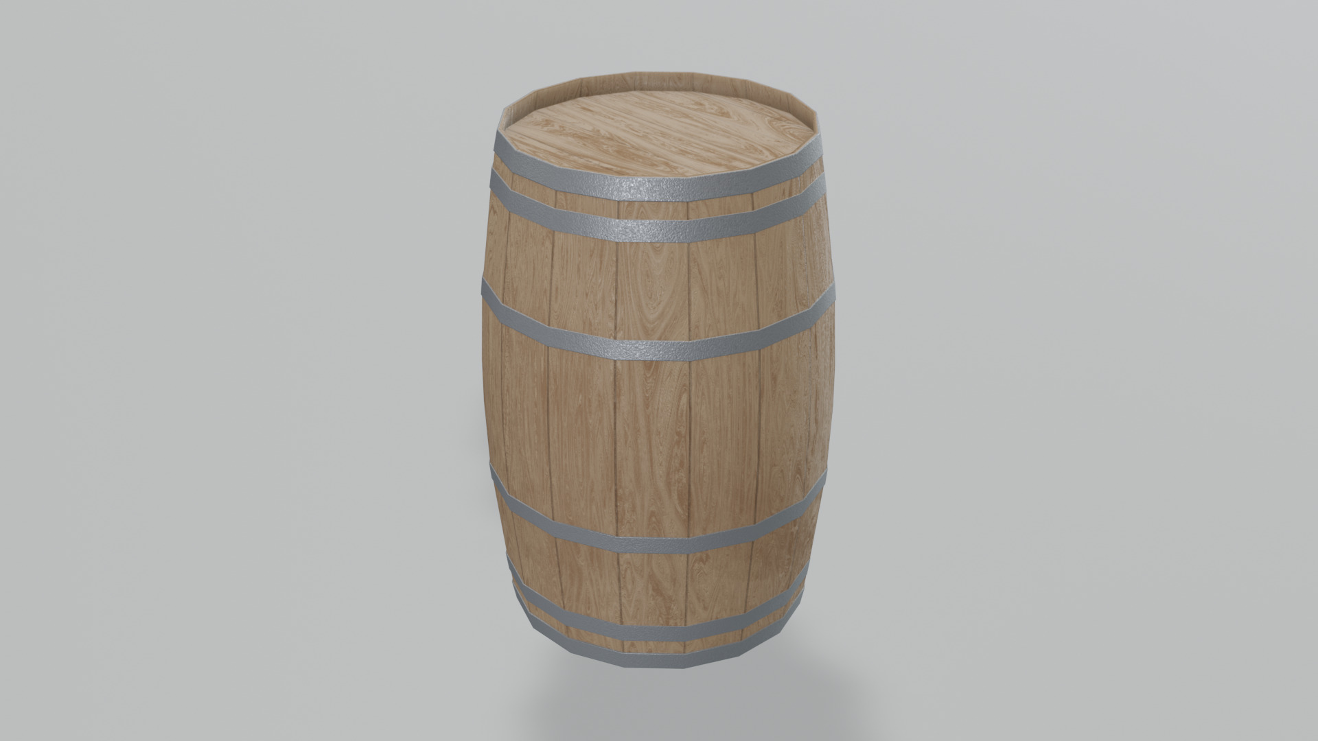 Light Toasted Lowpoly Firkin Barrel Low-poly 3D model_1