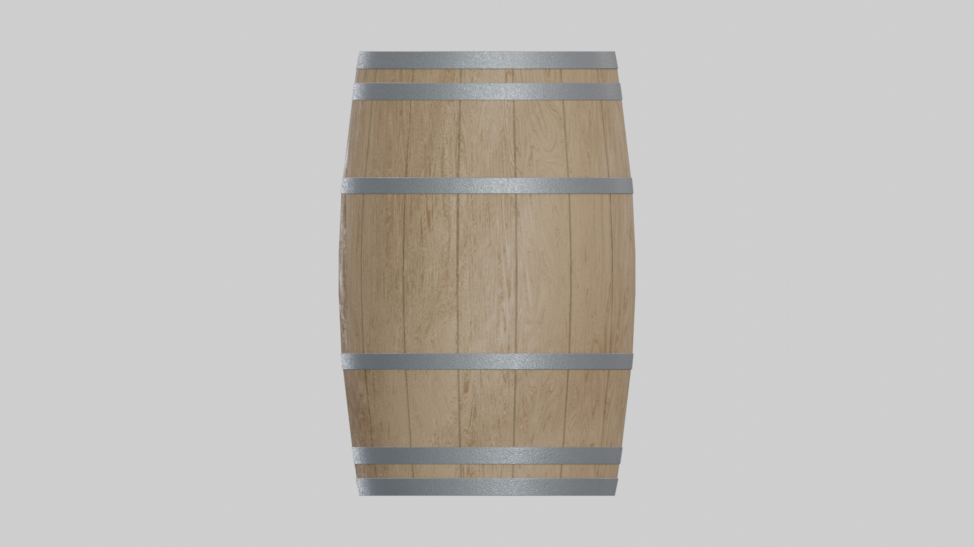 Light Toasted Lowpoly Firkin Barrel Low-poly 3D model_3