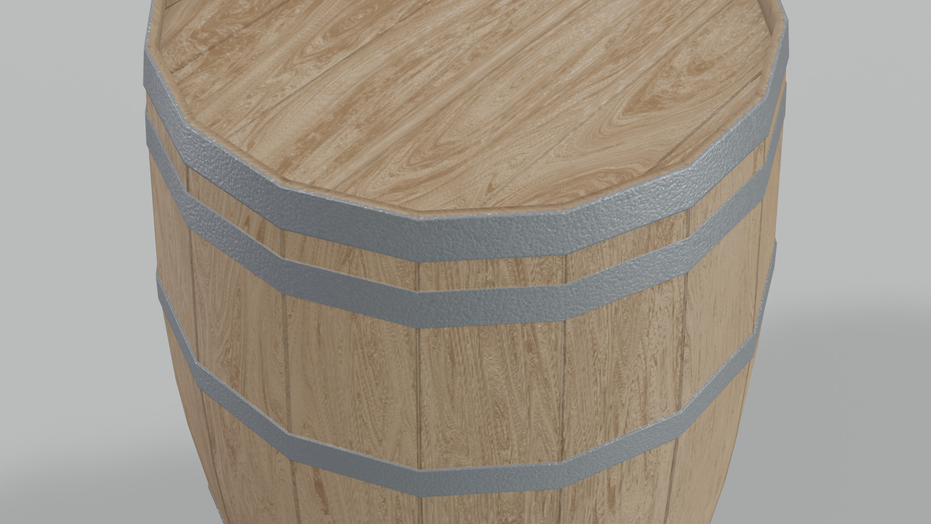 Light Toasted Lowpoly Firkin Barrel Low-poly 3D model_4