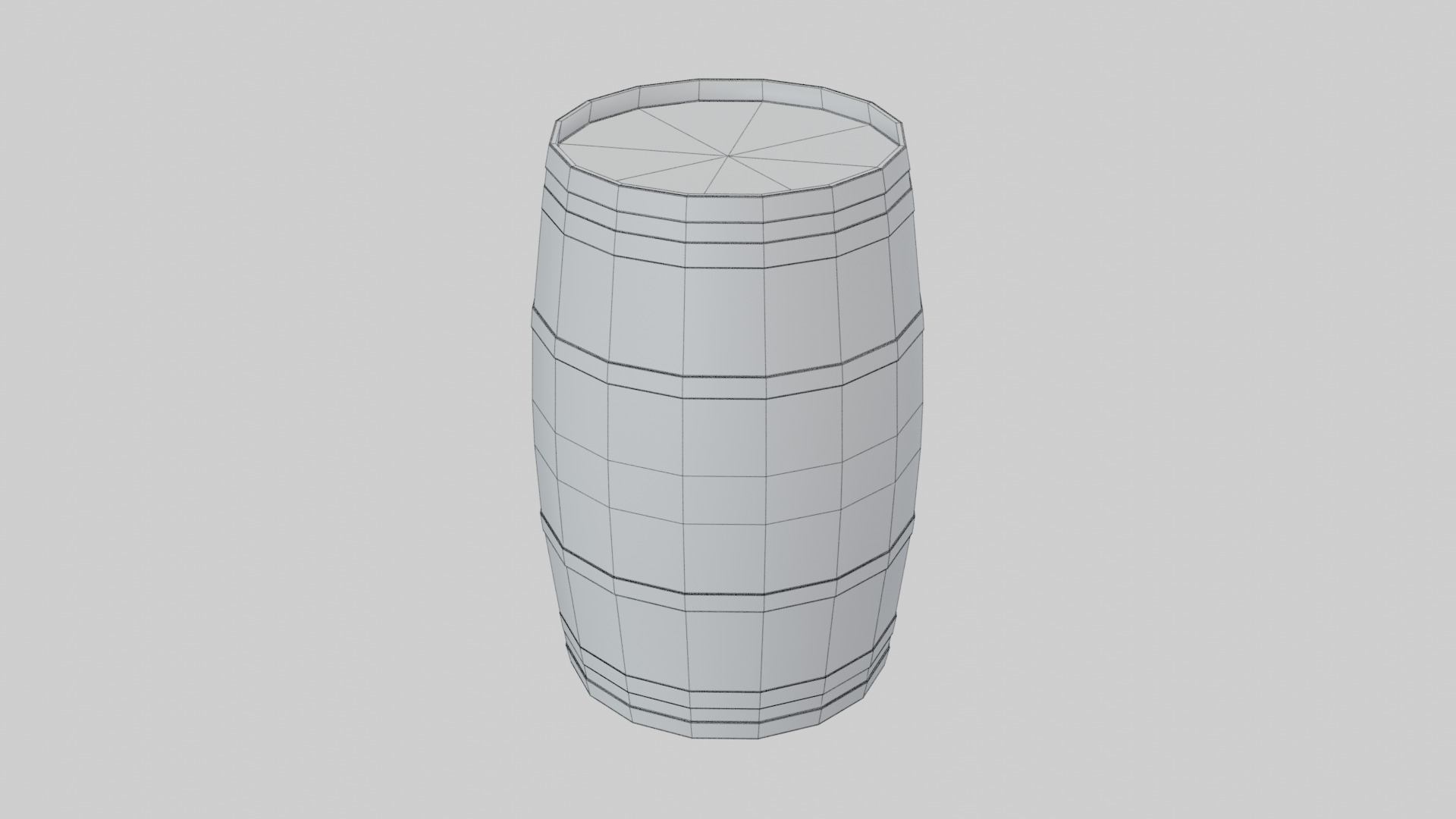 Light Toasted Lowpoly Firkin Barrel Low-poly 3D model_6
