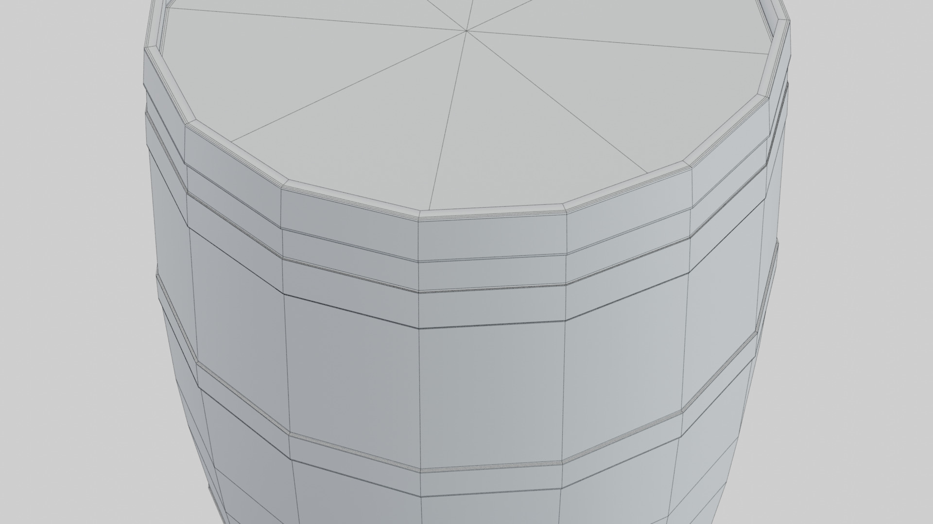 Light Toasted Lowpoly Firkin Barrel Low-poly 3D model_8