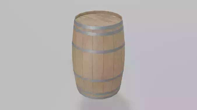 Light Toasted Lowpoly Firkin Barrel