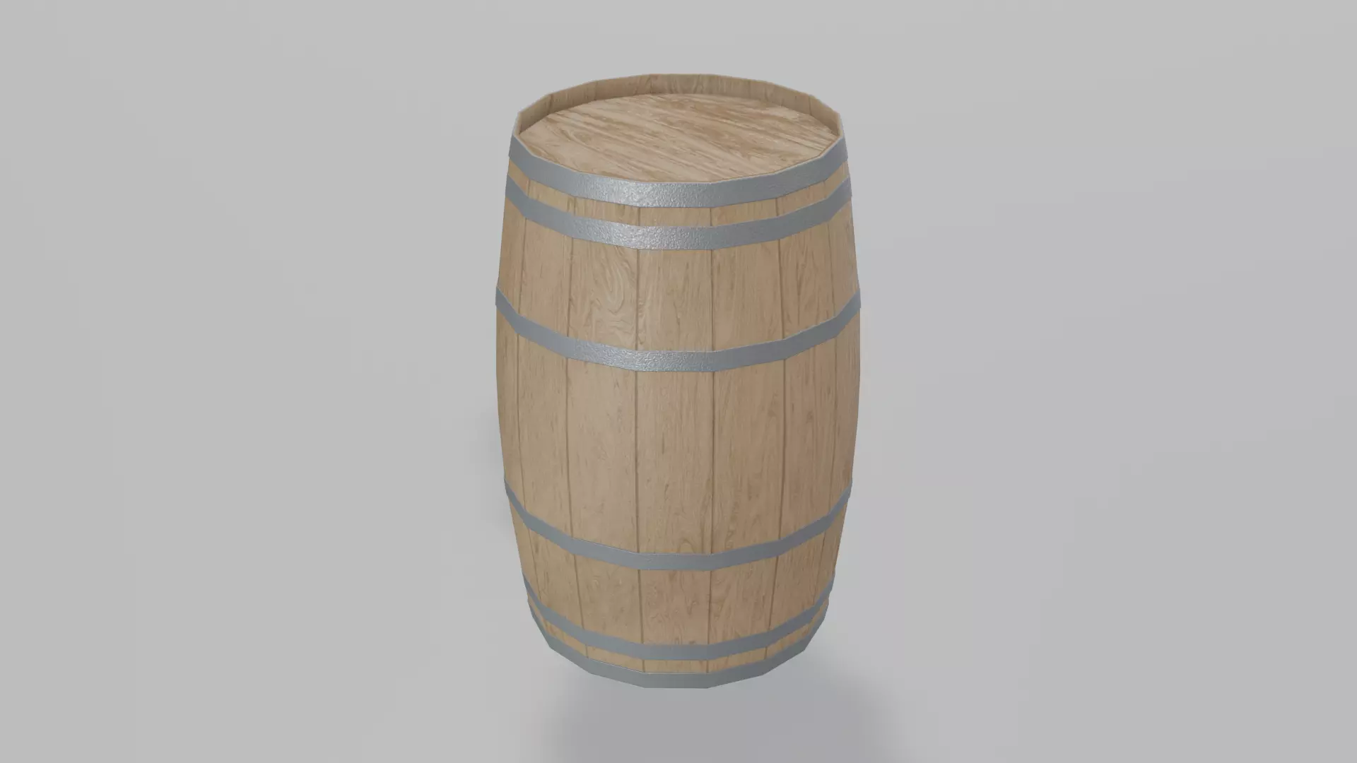Light Toasted Lowpoly Firkin Barrel Low-poly 3D model_0